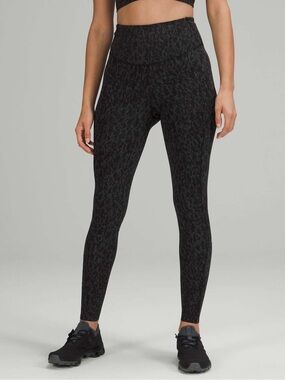 Lululemon Base Pace High-Rise 28" Running Tight Sz 6 Leopard Camo Leggings